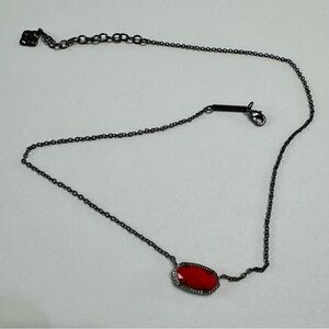 Kendra Scott Elisa Necklace - Gunmetal / Red